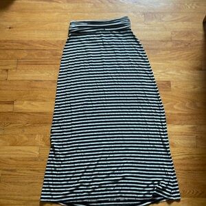 J Crew black and white stripped maxi skirt!